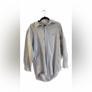 Ralph Lauren. Size 16-33. Blue and White long sleeve shirt
